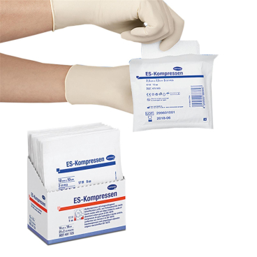 Hartmann ES-Kompressen steril 12- lagig 20 x 5 Stück 10 x 10 cm Hartmann ES-Kompressen steril 12- lagig 20 x 5 Stück 10 x 10 cm - Bild-Darstellung des Produktes 1