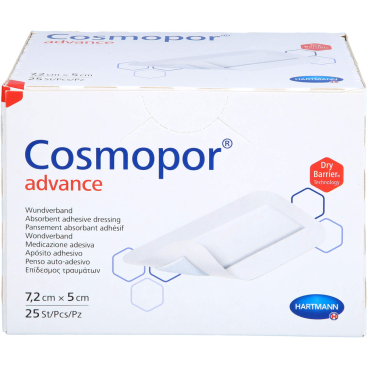 Hartmann Cosmopor Advance Wundverband steril 7,2 x 5 cm (25 Stck.) Hartmann Cosmopor Advance Wundverband steril 7,2 x 5 cm (25 Stck.) - Bild-Darstellung des Produktes 1
