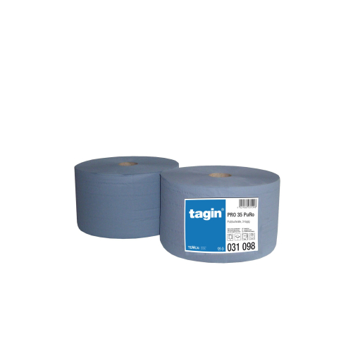 Putztuchrolle PRO 35 tagin, 3-lagig, blau, perforiert