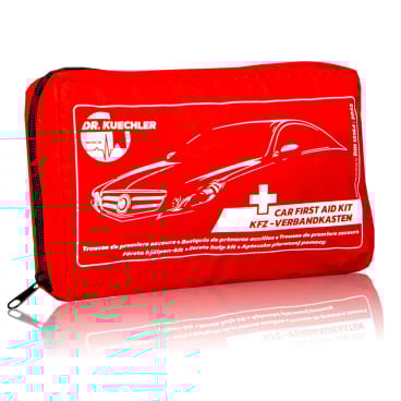 KFZ Verbandskasten DIN 13164 – Erste Hilfe Tasche Auto – Dr. Kuechler Medical®– EU zertifiziert rot - Bild-Darstellung des Produktes 1