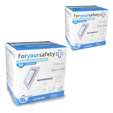 Dr. Kuechler Medical® 25 Stück Duschpflaster, Wundpflaster, wasserfest, steril, sensitiv,  6x7cm 6x7cm (100er Pack) - Bild-Darstellung des Produktes 1