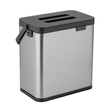 WENKO Colin Abfallsammler 3 Liter, Edelstahl/Kunststoff, silber 1 Stück, Maße (L x B x H): 20,5 cm x 12,5 cm x 21 cm - Bild-Darstellung des Produktes 1