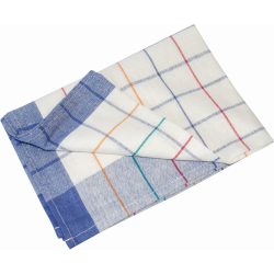 Franz Mensch GmbH HYGOSTAR® Geschirrtuch Baumwolle, Küchentuch 50 x 70 cm, blau mit bunten Streifen, 1 Packung = 10 Stück 30000