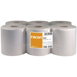 TEMCA GmbH & Co. KG. racon® easy Handtuchrollen, 20 cm x 320 m, 1-lagig, naturweiß, Midi-Rolle, Innen- und Außenabwicklung, 1 Paket = 6 Rollen à ca. 320 Meter 160 545