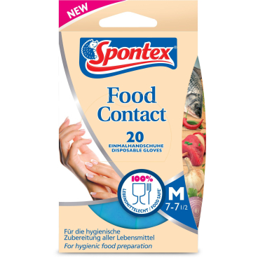Spontex Food Contact Einmalhandschuhe 1 Packung = 20 Stück, Größe 7 - 7,5 - Bild-Darstellung des Produktes 1