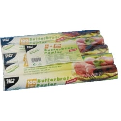 PAPSTAR GmbH Papstar Butterbrotpapier, Format: 25 cm x 30 cm, weiss, 1 Packung = 500 Stück 14302